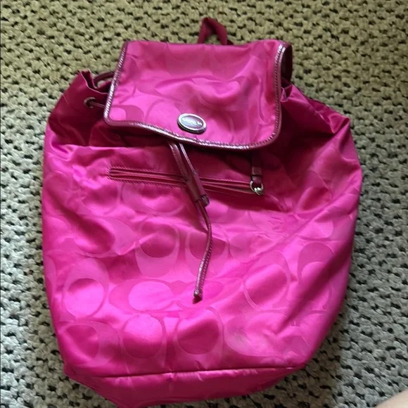 Coach | Bags | Coach Pink Backpack Sporty Nylon Design  display picture 1